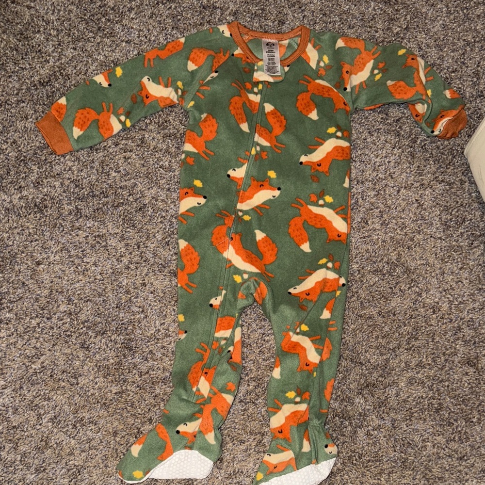 Gerber Forest Green Fox Footie Pajamas